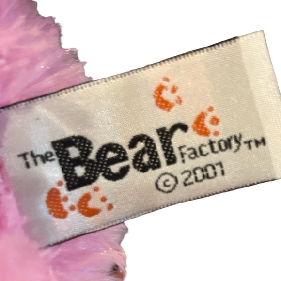 VTG Bear Factory Puppy Dog Poodle Plush Upright w/Pouch Pink White Fluffy 2001 - Picture 5 of 7